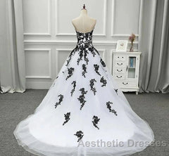 Weitese Formal WomenS Dresses Strapless Beautiful White And Black Long Evening Prom Dresses Ball Gown Wedding Dresses Evening Prom Clothing