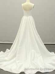 White A lien satin long Evening Prom Dresses , white long bridesmaid Dresses