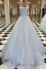 White tulle sequin long Evening Prom Dresses white tulle evening Dresses